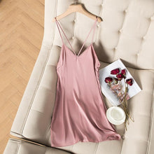 Load image into Gallery viewer, Satin Robe Female Intimate Lingerie Sleepwear Silky Bridal Wedding Gift Casual Kimono Bathrobe Gown Nightgown Sexy Nightwear