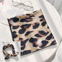 Load image into Gallery viewer, 50*50cm Fashion Polka Dot Leopard Silk Scarf DIY New Styles Women Head Neck Small Square Scarf Satin Hair Ties Bands Neckerchief