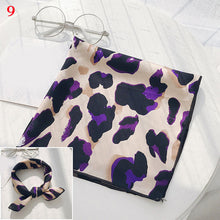Load image into Gallery viewer, 50*50cm Fashion Polka Dot Leopard Silk Scarf DIY New Styles Women Head Neck Small Square Scarf Satin Hair Ties Bands Neckerchief