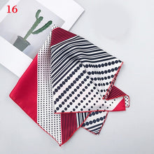 Load image into Gallery viewer, 50*50cm Fashion Polka Dot Leopard Silk Scarf DIY New Styles Women Head Neck Small Square Scarf Satin Hair Ties Bands Neckerchief