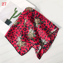 Load image into Gallery viewer, 50*50cm Fashion Polka Dot Leopard Silk Scarf DIY New Styles Women Head Neck Small Square Scarf Satin Hair Ties Bands Neckerchief