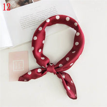 Load image into Gallery viewer, 50*50cm Fashion Polka Dot Leopard Silk Scarf DIY New Styles Women Head Neck Small Square Scarf Satin Hair Ties Bands Neckerchief
