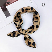 Load image into Gallery viewer, 50*50cm Fashion Polka Dot Leopard Silk Scarf DIY New Styles Women Head Neck Small Square Scarf Satin Hair Ties Bands Neckerchief