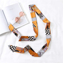 Load image into Gallery viewer, 2020 Long Silk Skinny Neck Scarf Print Foulard Hair Scarves Head Band 190*5cm Bag Handle Ribbon Cap Tie Lady Belt