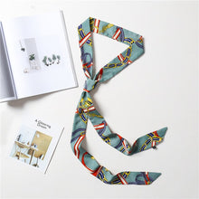 Load image into Gallery viewer, 2020 Long Silk Skinny Neck Scarf Print Foulard Hair Scarves Head Band 190*5cm Bag Handle Ribbon Cap Tie Lady Belt