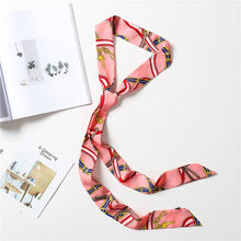 Load image into Gallery viewer, 2020 Long Silk Skinny Neck Scarf Print Foulard Hair Scarves Head Band 190*5cm Bag Handle Ribbon Cap Tie Lady Belt