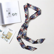 Load image into Gallery viewer, 2020 Long Silk Skinny Neck Scarf Print Foulard Hair Scarves Head Band 190*5cm Bag Handle Ribbon Cap Tie Lady Belt