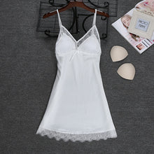 Load image into Gallery viewer, Fashion 2018 NEW Sexy Strap Top Robe Summer Womens Sleepwear Casual Faux Silk Home Wear Nightwear Bath Gown Size M-XXL