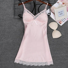 Load image into Gallery viewer, Fashion 2018 NEW Sexy Strap Top Robe Summer Womens Sleepwear Casual Faux Silk Home Wear Nightwear Bath Gown Size M-XXL